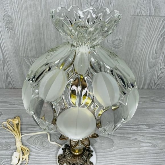 Vintage catco Italian cut glass regency style lamp w/ marble base made in Italy - Picture 2 of 11